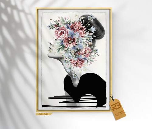 لوحة جدارية تصميم فتاة الورد (رقم المنتجRB 6-(5) )