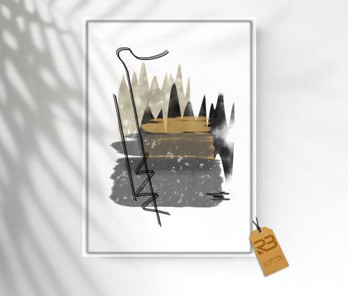 لوحة جدارية تصميم فن تشكيلي (رقم المنتج 47-RB3)