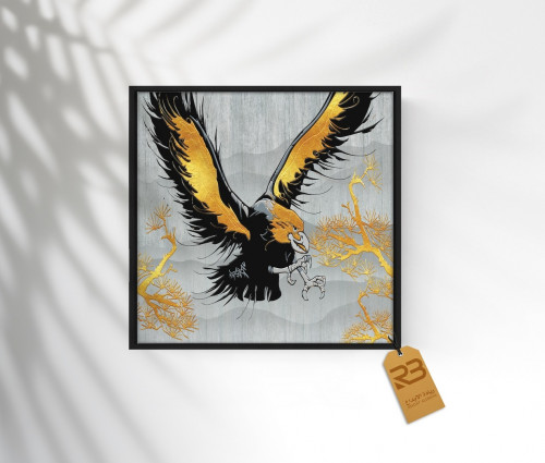 لوحة جدارية تصميم طائر النسر (رقم المنتجRB-3-44)