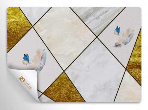 ورق جدران تصميم رخام متداخل مع ألوان رخام أخرى (رقم المنتج RB 53)