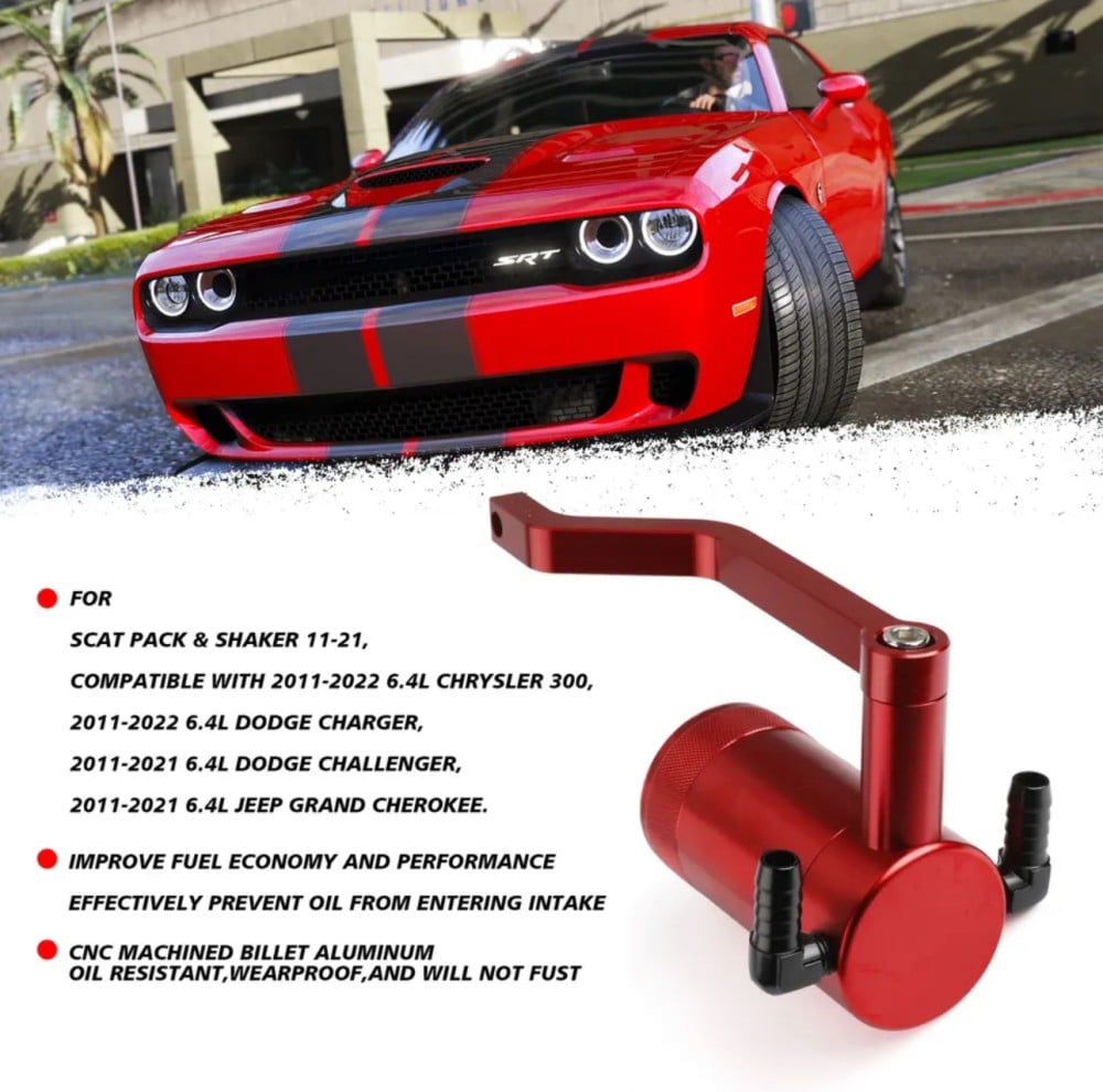 6.4L Z-Bracket Billet Oil Catch Can Kit For 2011-2021 Dodge Challenger Chrysler Made In USA