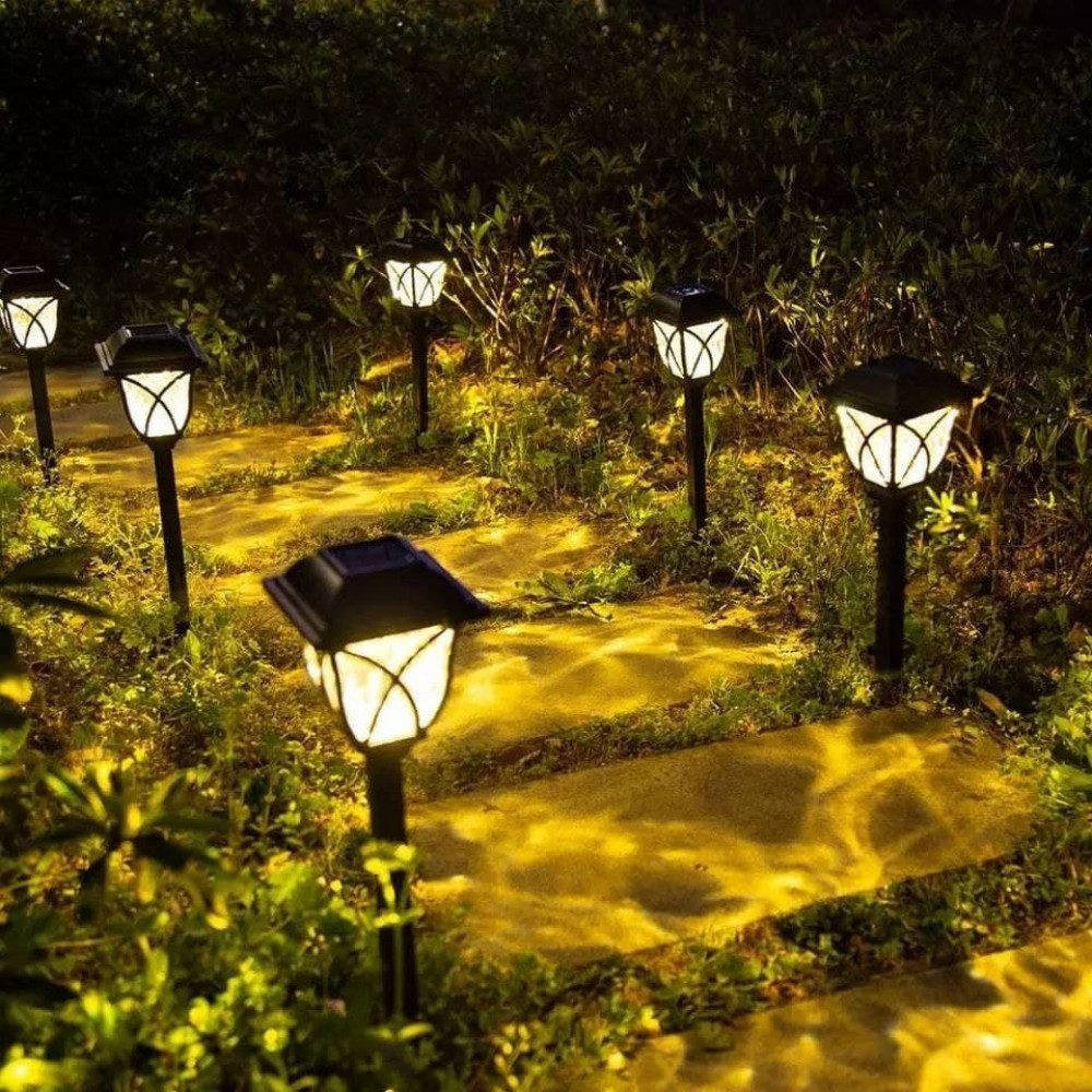 إنارة حدائق طاقة شمسية أصفر بلوري