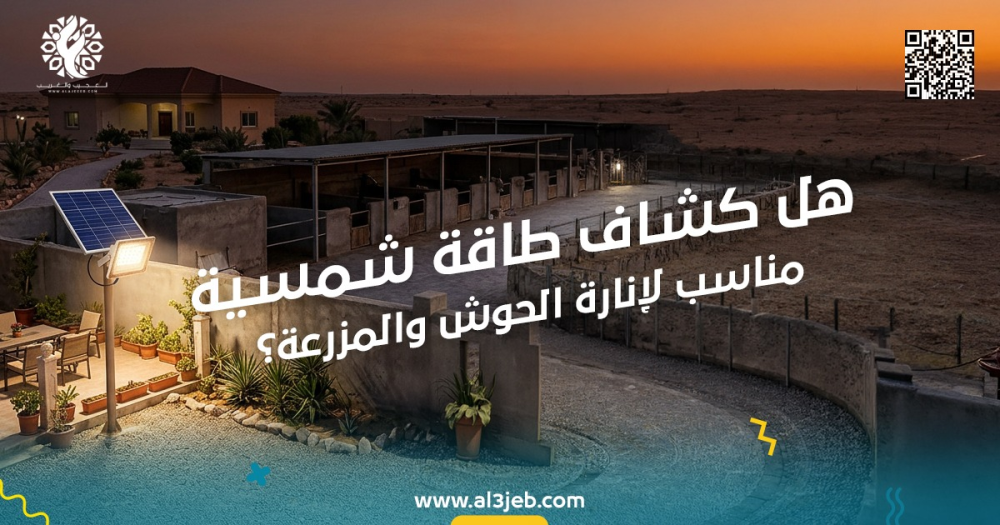 هل كشاف طاقة شمسية  مناسب لإنارة الحوش والمزرعة؟