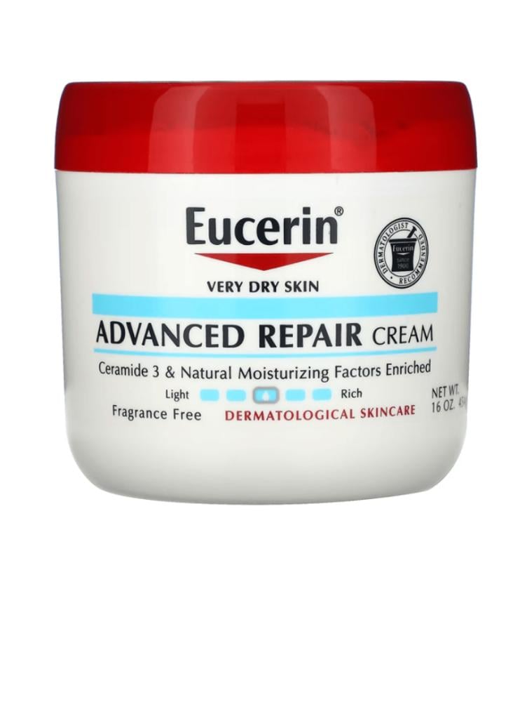 كريم الجسم المتقدم لإصلاح البشرة الجافة خالي من العطور من يوسرين - 454غ