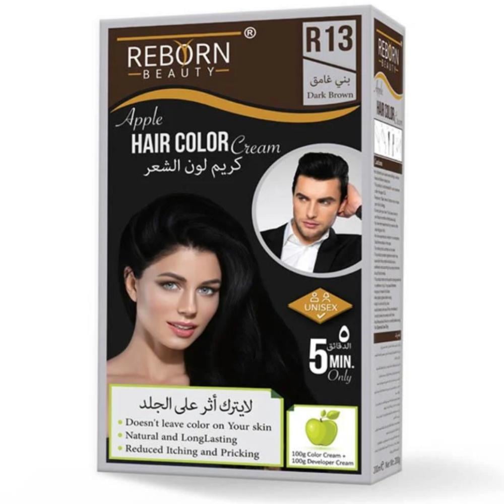 ريبورن بيوتي كريم لون الشعر بني غامق 100+100 جم - (R13)