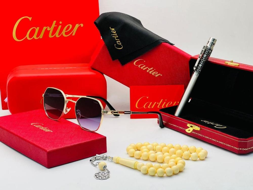 هدية فخمة نظارة مع قلم من كارتير مع سبحة مميزة  وتغليف انيق