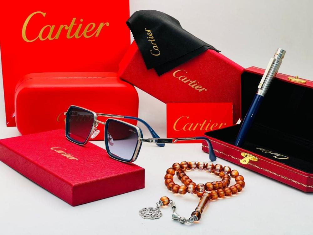 هدية فخمة نظارة مع قلم من كارتير مع سبحة مميزة  وتغليف انيق