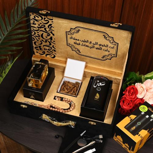 بوكس اهداء ملكي بخور عود تايقر مع مبخره و عطر فجر...