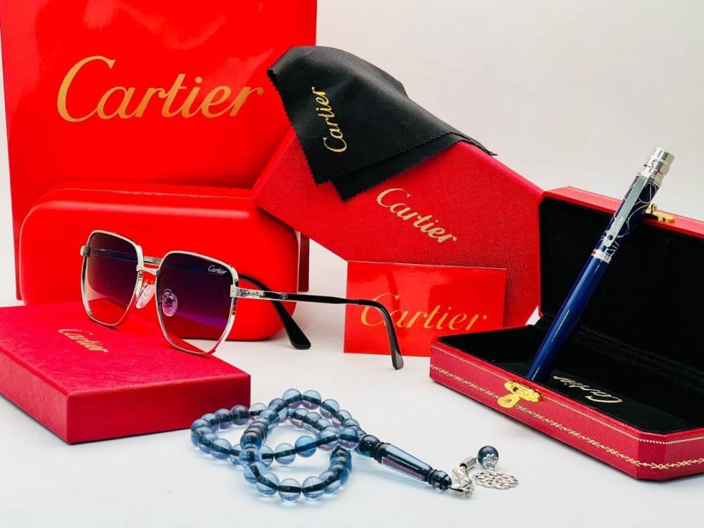 هدية فخمة نظارة مع قلم من كارتير مع سبحة مميزة  وتغليف انيق