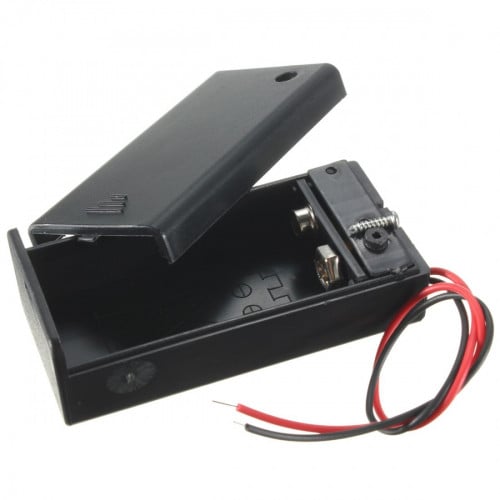 حامل بطارية 9فولت مع غطاء | 9V Battery Holder