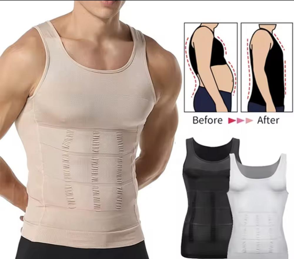 رجل التخسيس محدد شكل الجسم سترة قميص Abs البطن سليم الصالة الرياضية تجريب البطن التحكم ضغط تانك القمم أكمام ملابس داخلية