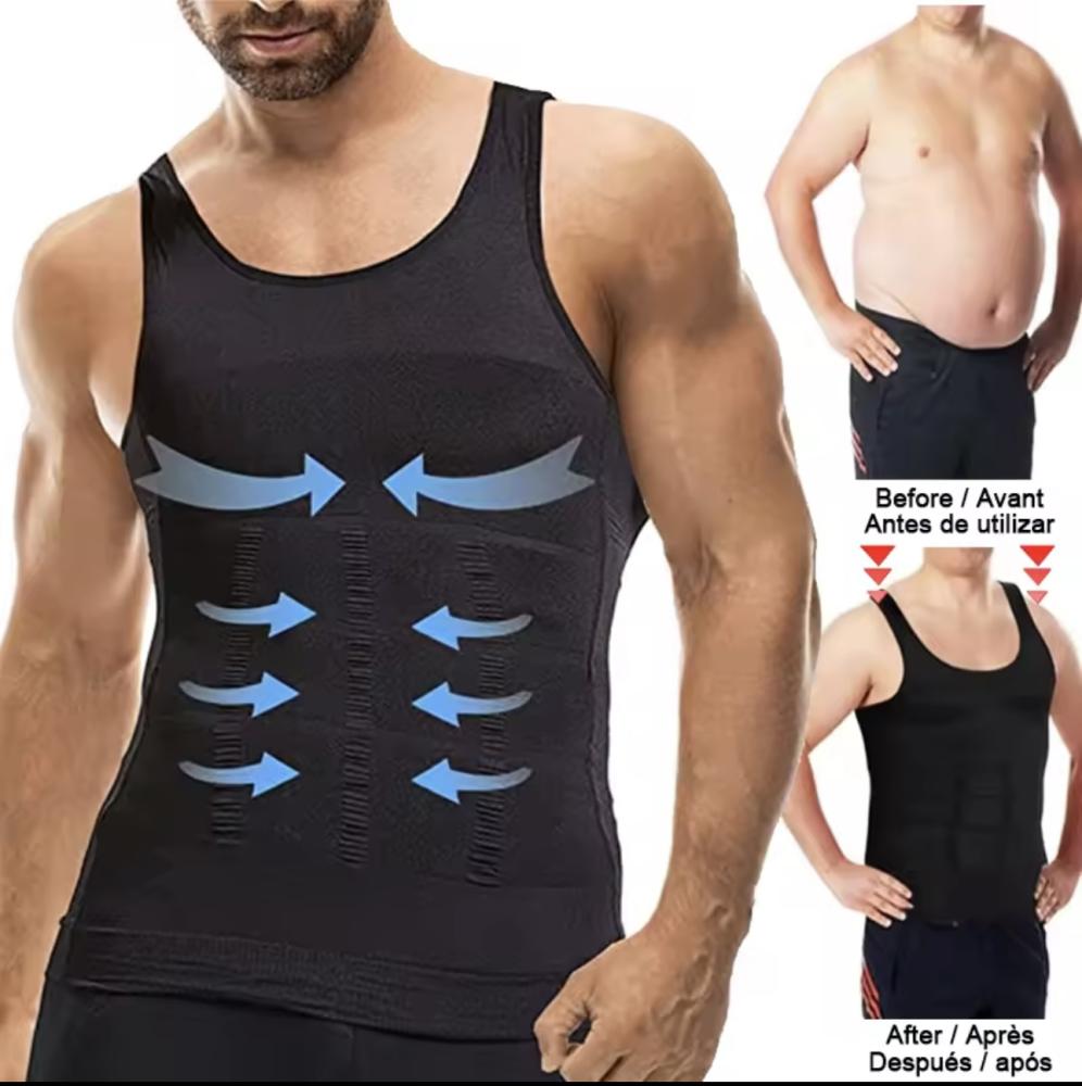 رجل التخسيس محدد شكل الجسم سترة قميص Abs البطن سليم الصالة الرياضية تجريب البطن التحكم ضغط تانك القمم أكمام ملابس داخلية