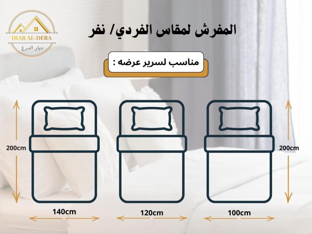 مفرش ناي قطن فردي - ٥ قطع