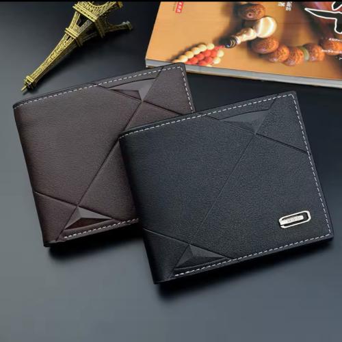 الرجال قصيرة Bifold فو الجلود Masculina Billetera...