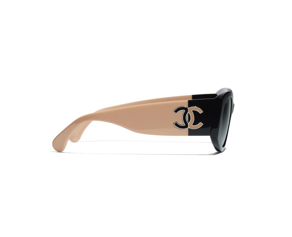 上品スタイル frame, oval with sunglasses Chanel black TEBOUGIE - beige and 小物