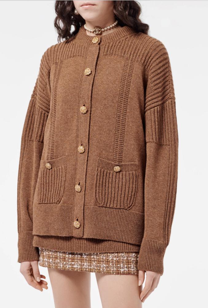2024 Chanel Cashmere Cardigan Brown - TEBOUGIE