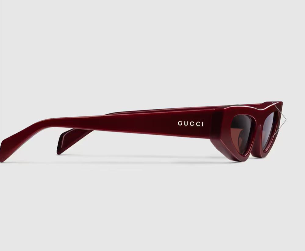 Gucci バーガンディ サングラス Gucci Burgundy Sunglasses with Gold Lettering - TEBOUGIE