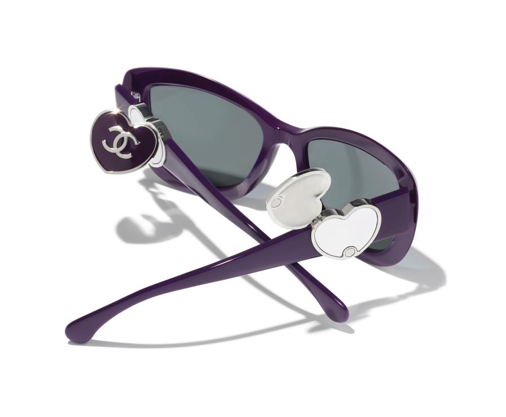 Chanel purple butterfly frame sunglasses - TEBOUGIE