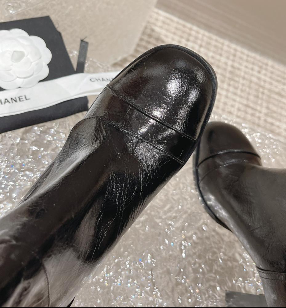 2024 Chanel Short Boots Black Leather - TEBOUGIE