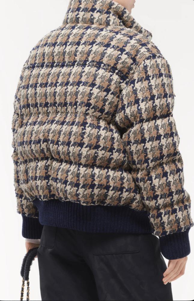 2024 Chanel Tweed Cashmere Wool Beige Navy Khaki Jacket - TEBOUGIE