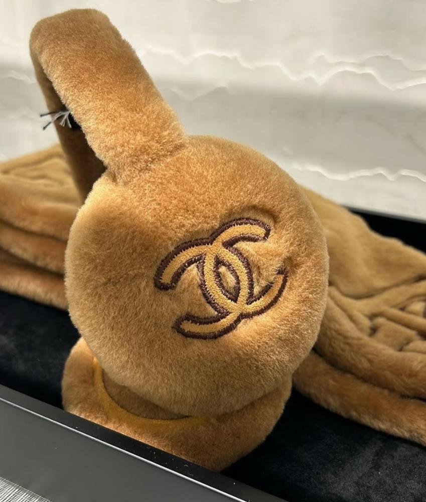 2024 Chanel Coco Neige Beige Earmuffs - TEBOUGIE