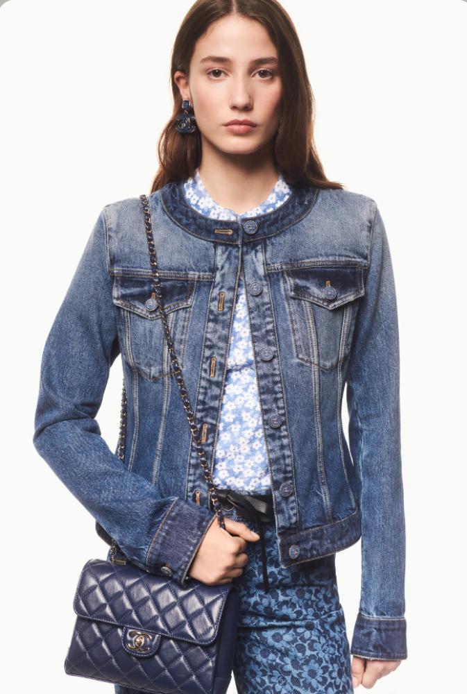 2024 Chanel Jacket Blue Denim Jacket - TEBOUGIE