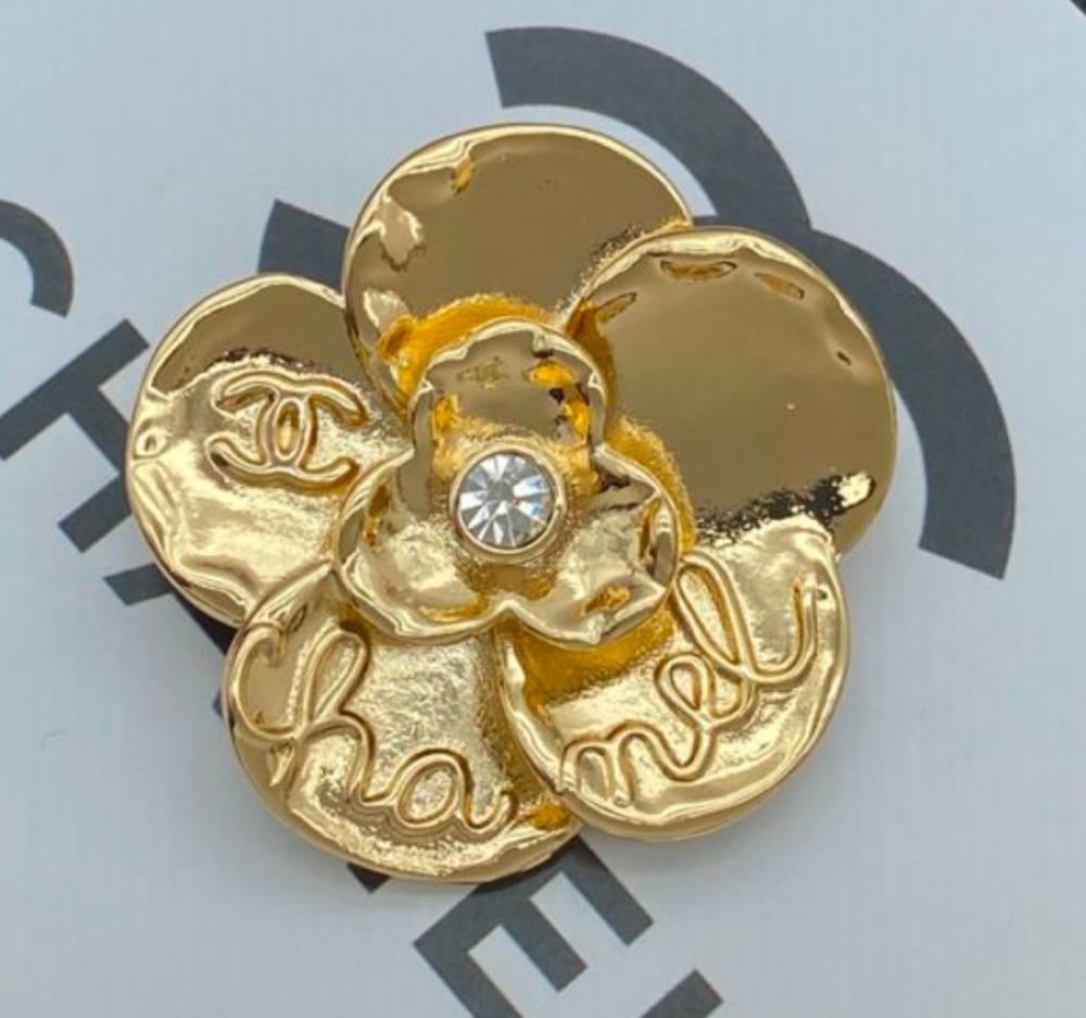 2025 Chanel Rose Gold Crystal Brooch - TEBOUGIE