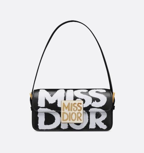 【箱/保存袋付き】Miss Dior ヘアクリップ ブラック レザー ロゴ 79ff6a7d-2502-476c-8b00-