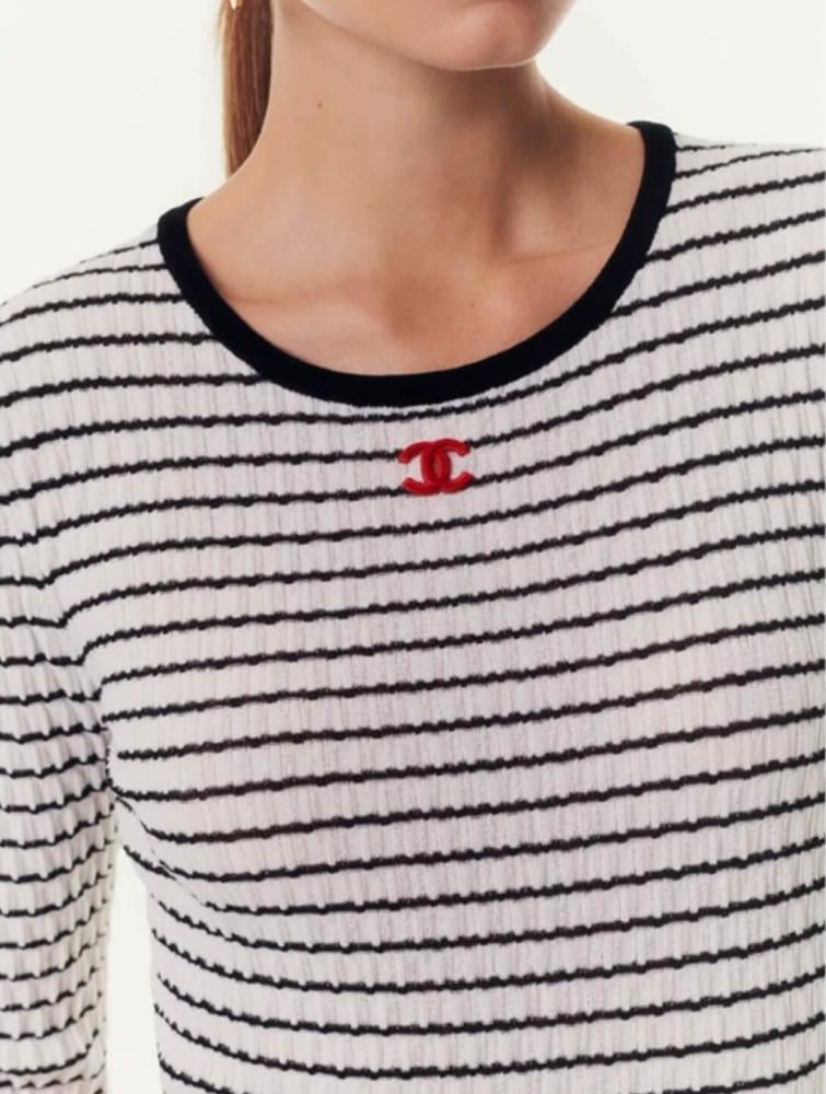 2024 Chanel short white summer dress with short sleeves TEBOUGIE