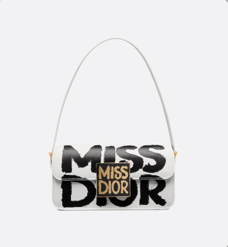 Dior 上品 パンプス 本革レザー お洒落ロゴ Miss Dior Graffiti CHRISTIAN DIOR Calfskin Graffiti Printed Miss Dior Flap