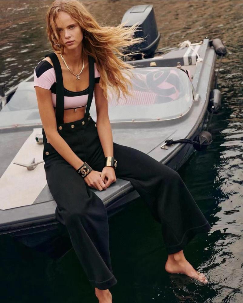 2024 Chanel Jersey Stretch Swimsuit Top - TEBOUGIE