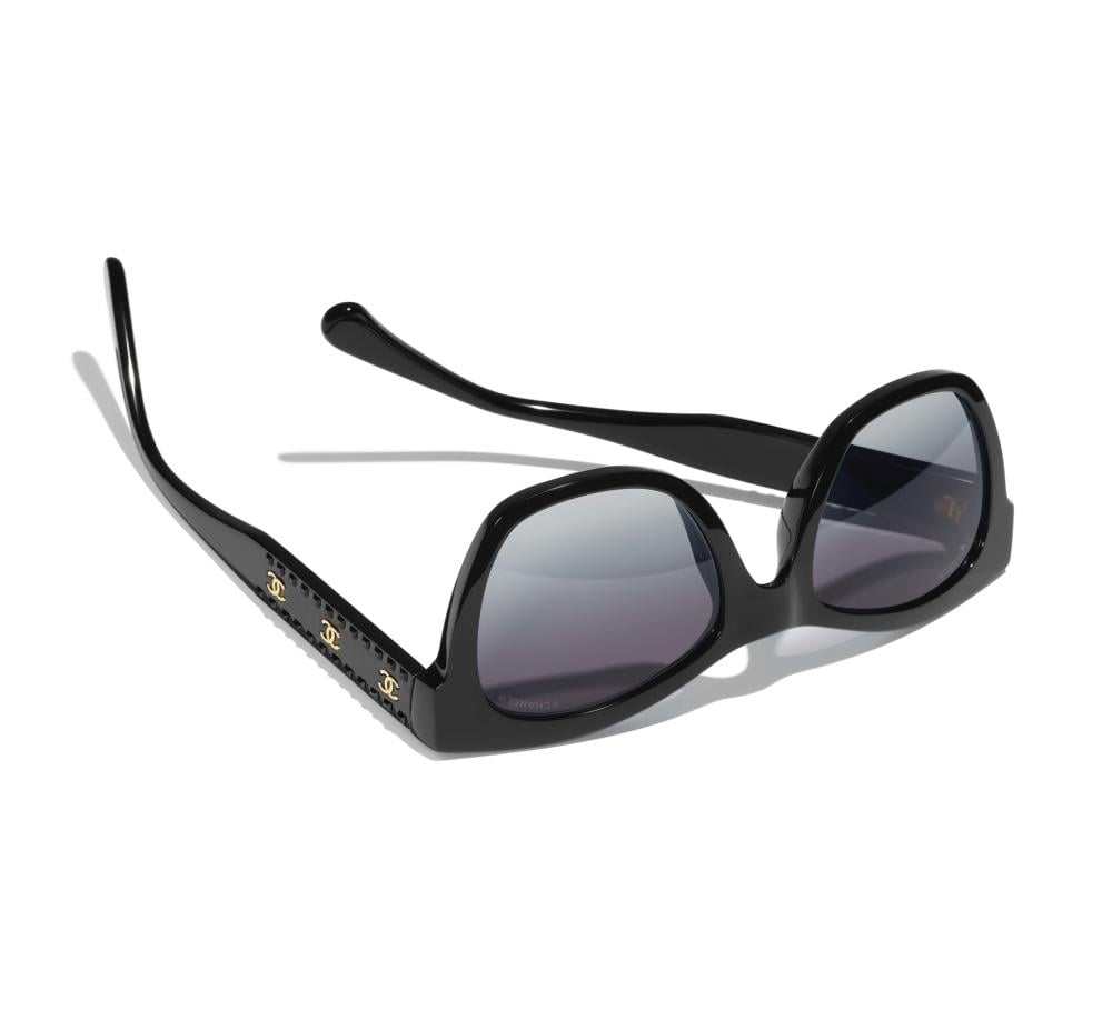 CHANEL キャットアイサングラス ブラック　ホワイトロゴ CHANEL Sunglasses: Cat Eye Sunglasses, nylon — Fashion | CHANEL