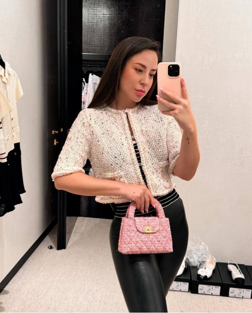 2024 Chanel Cotton Blend Jacket White Sparkling Sequins