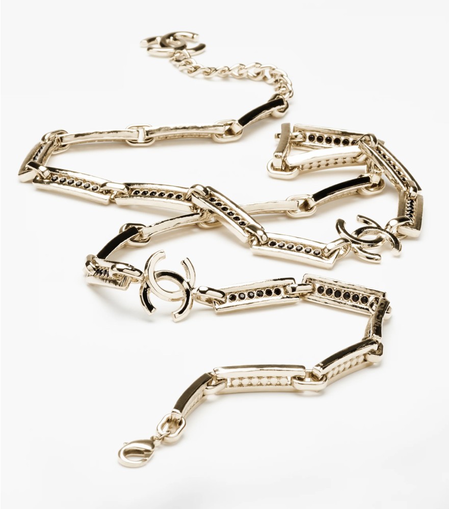 2024 Chanel necklace gold metal and Swarovski crystal TEBOUGIE