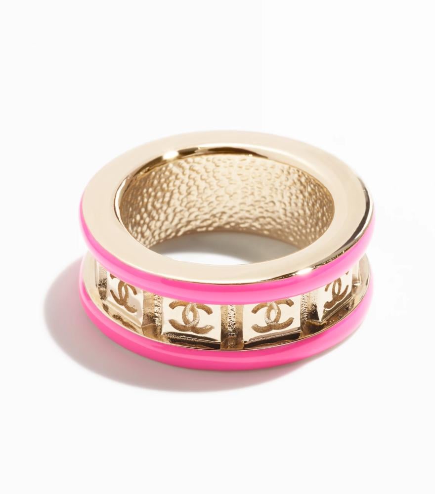2024 Chanel gold and pink ring - TEBOUGIE