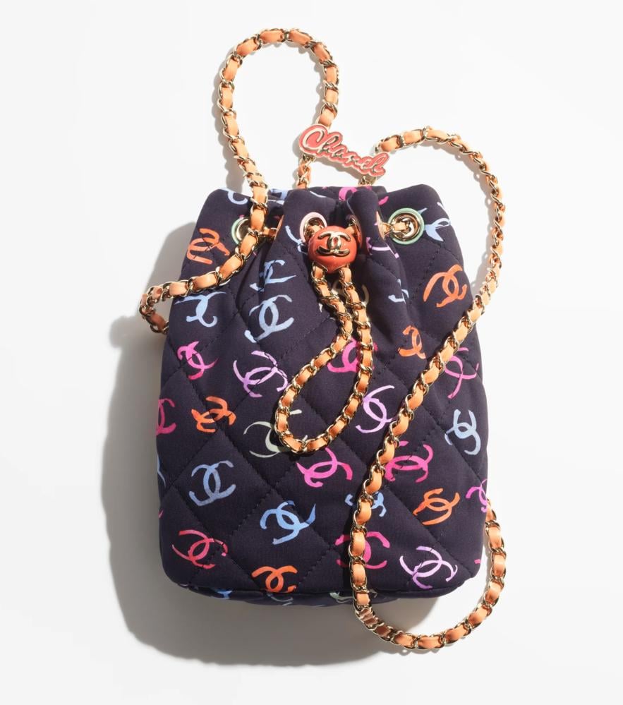 2024 Chanel small backpack in colorful printed fabric - TEBOUGIE
