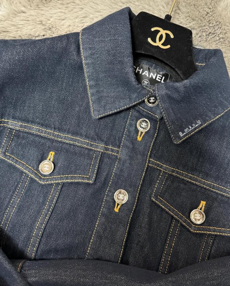 2025 Chanel Blouse Jacket Cruise Denim Dark Blue - TEBOUGIE