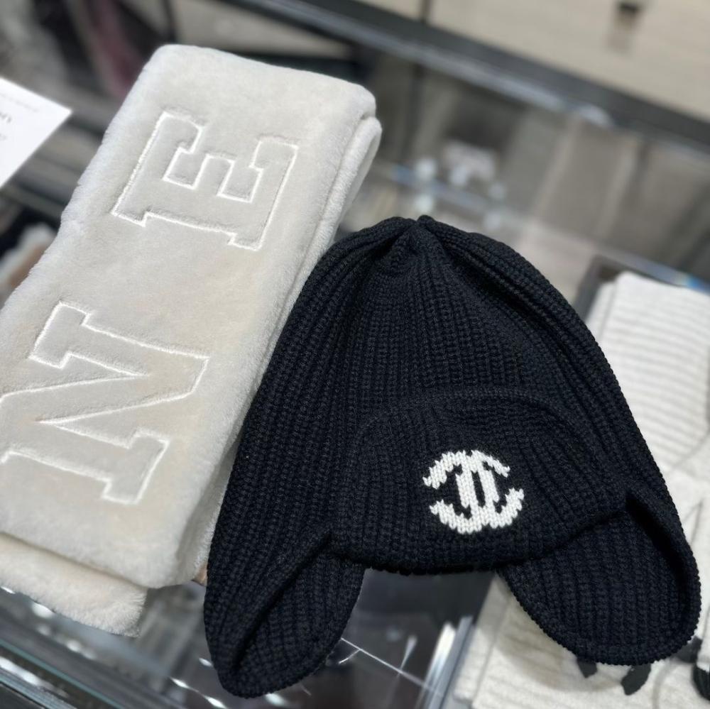 2024 Chanel Beanie Hat Black Wool - TEBOUGIE