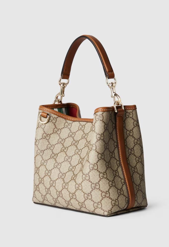 ショルダーバッグ・ポシェット GUCCI MINI GG EMBLEM BUCKET BAG BROWN Gucci 'GG Emblem Mini' bucket bag | Women's Bags | Vitkac
