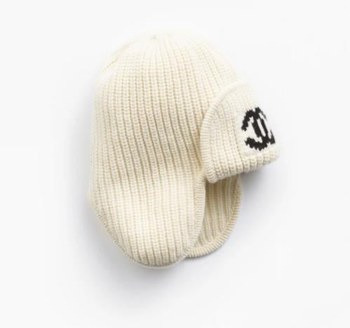 2024 Chanel Beanie Hat Ivory Wool - TEBOUGIE