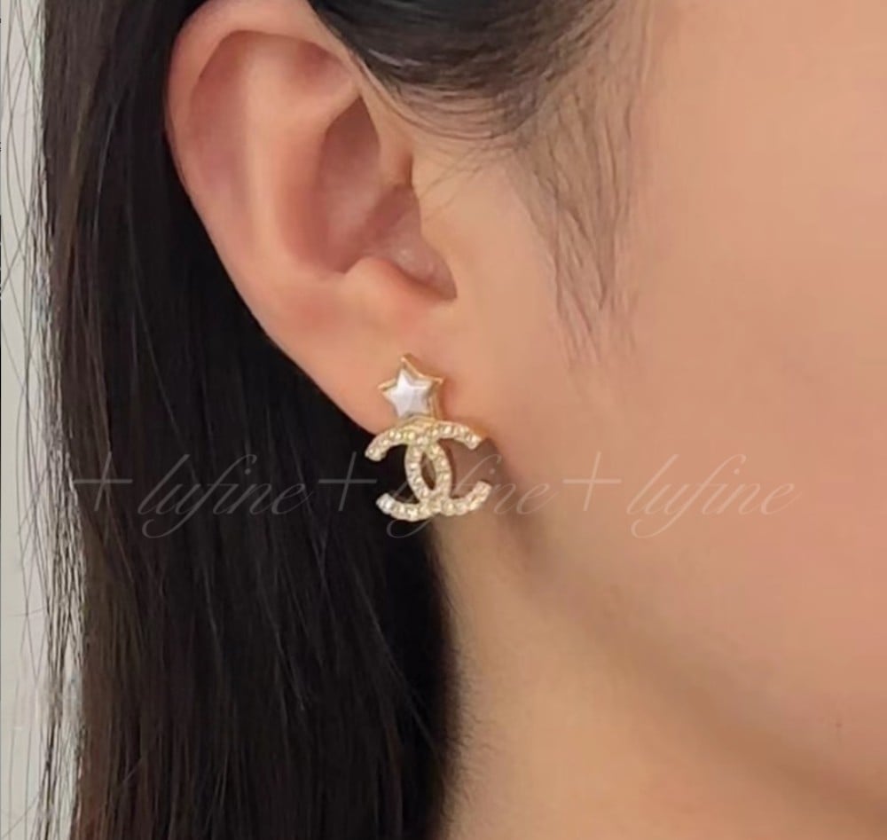 Chanel pendant top earrings