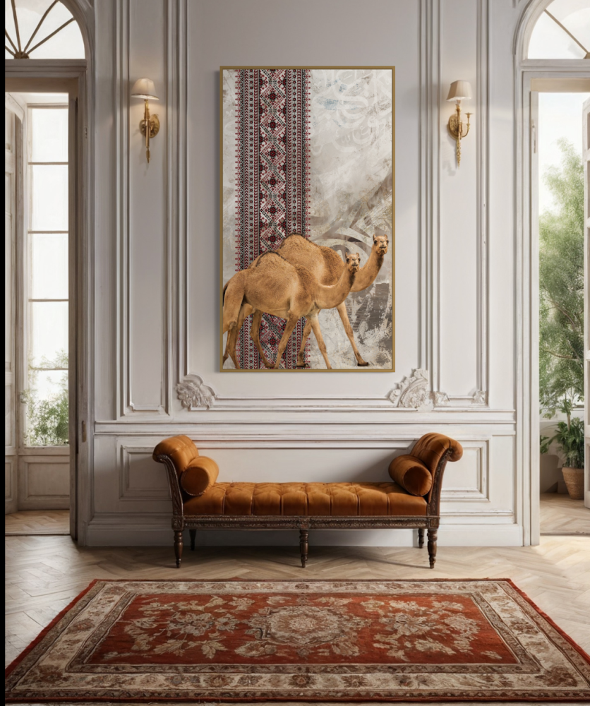 لوحة فنية - الإبل