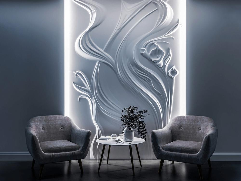 ديكور حائط بارز 3D بتصميم مودرن