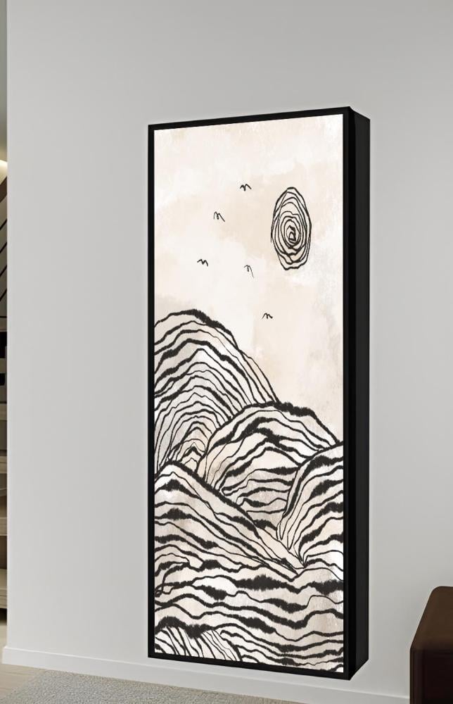 دولاب عبايات مبتكر مع باب للوحة جدارية