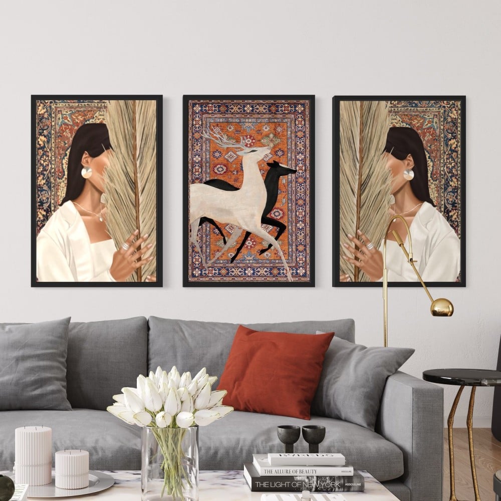 لوحات بنت على سجاد -افكار مودرن