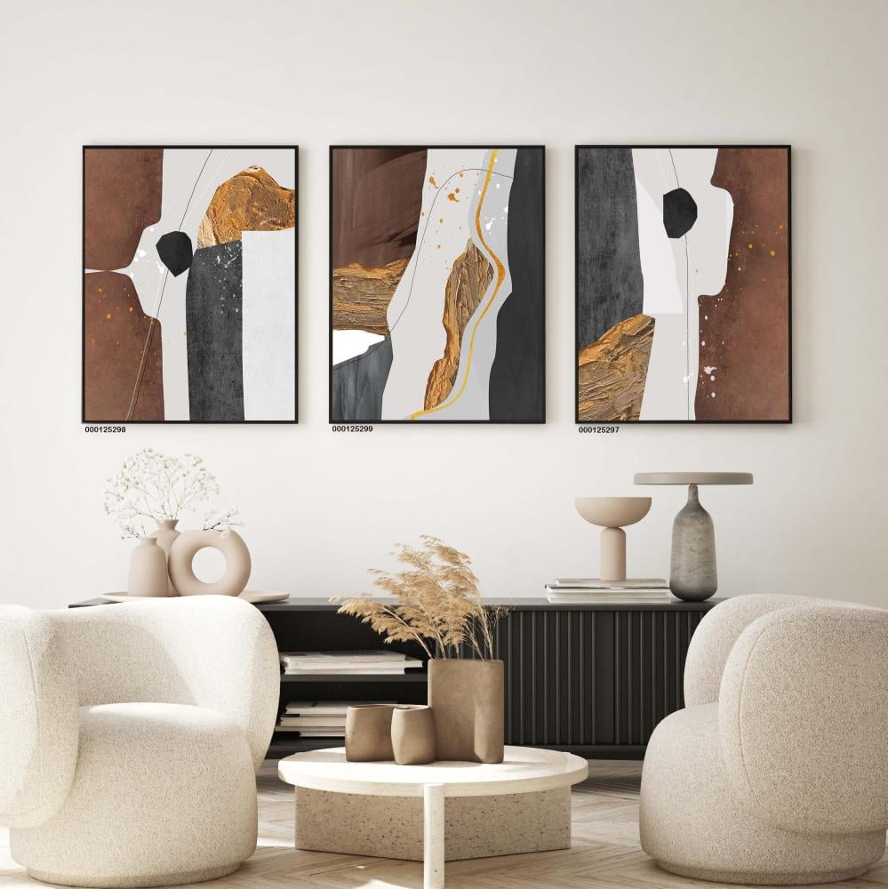 مجموعة 3 لوحات جدارية بتصميم تجريدي