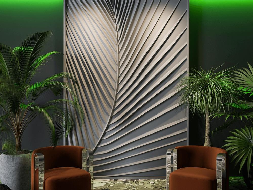 ديكور حائط بارز 3D بتصميم أوراق الشجرة
