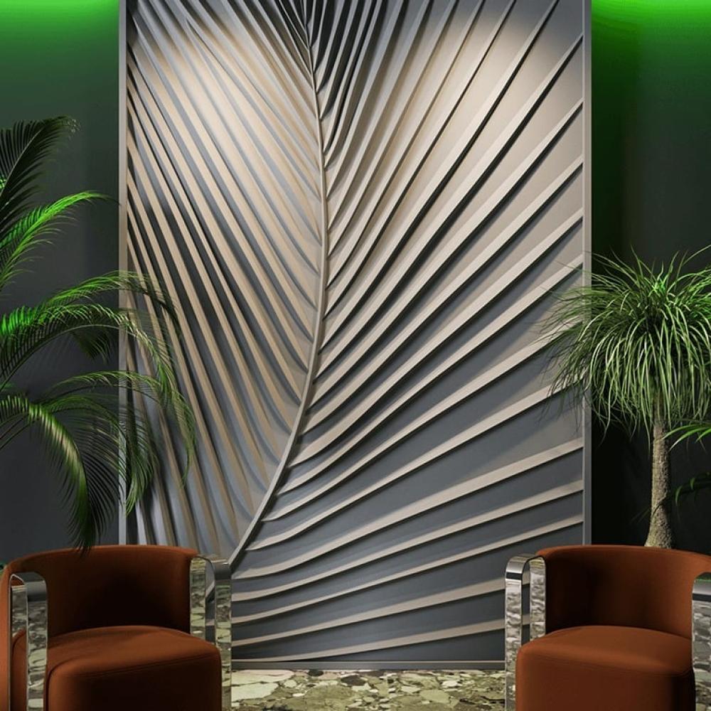 ديكور حائط بارز 3D بتصميم أوراق الشجرة
