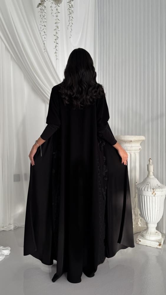 عباية ملكية كورية مطرزة من الجوانب أ- والاكمام سترتش نص كلوش