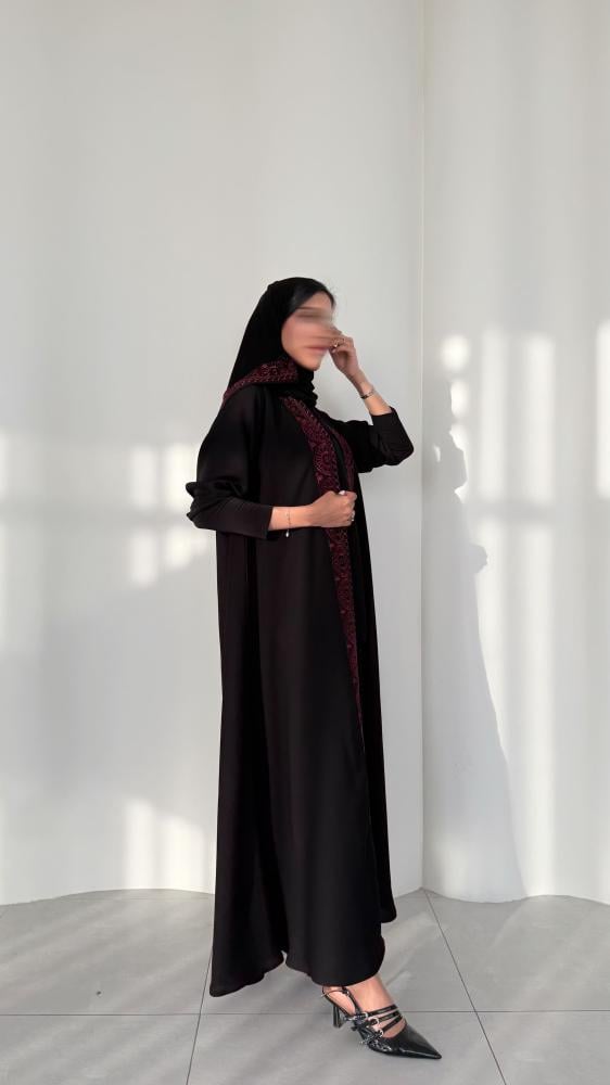 عباية انترنت نص كلوش بأكمام سترتش ( ع )